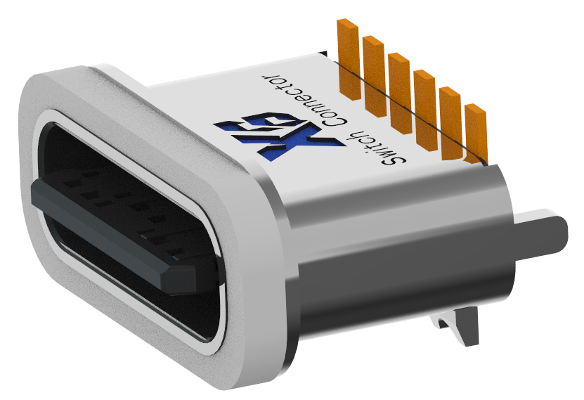 XB-ATCF-06-008 TYPE C 6P 립팩 방수 암좌리 L=7.20mm(케이스 아연 합금 혀 노출 0.75)